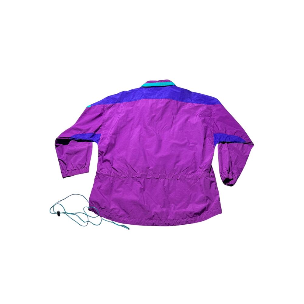 VTG L.L.Bean Anorak Windbreaker Jacket Womens L Purple Blue Quarter-Zip Retro - Picture 5 of 13